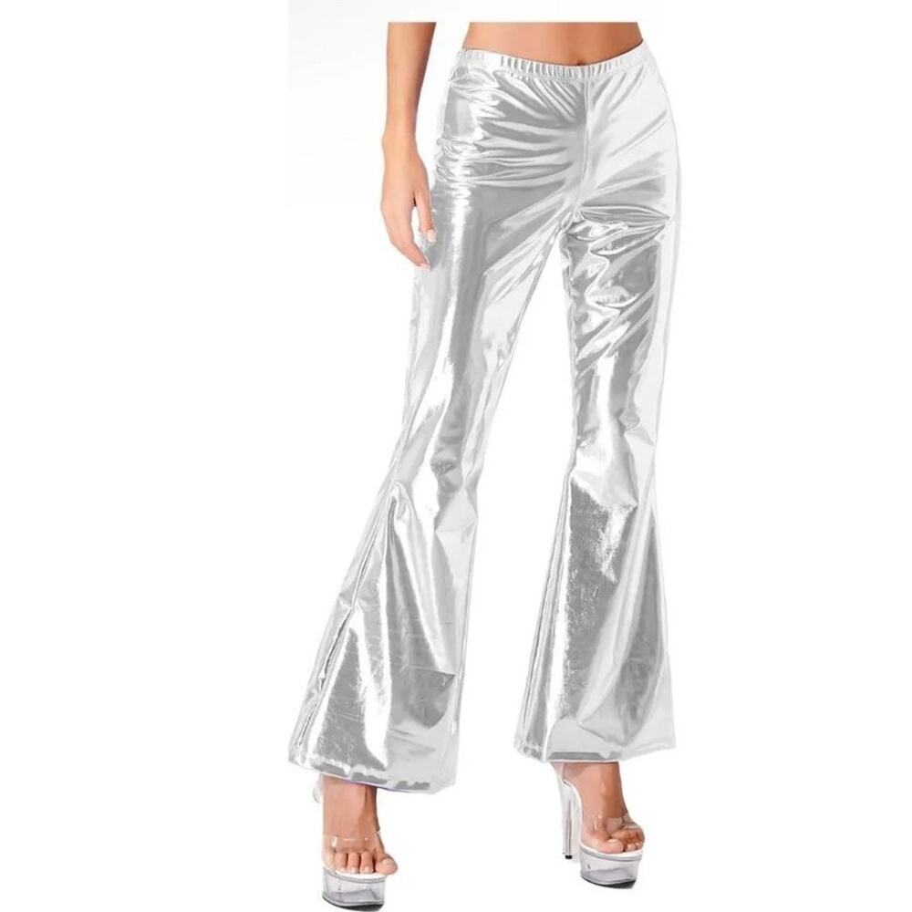 New ~ INDIGO RISING ~ Metallic Silver Party Formal Pants Size M